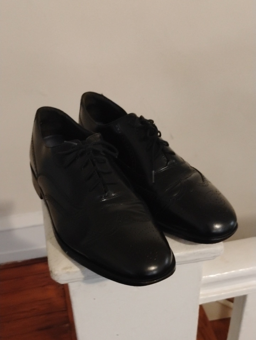 Bostonian Black Leather Wingtip Oxfords